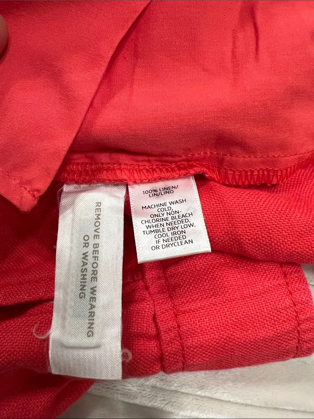 LOFT Bright Red Linen-Blend Chinos